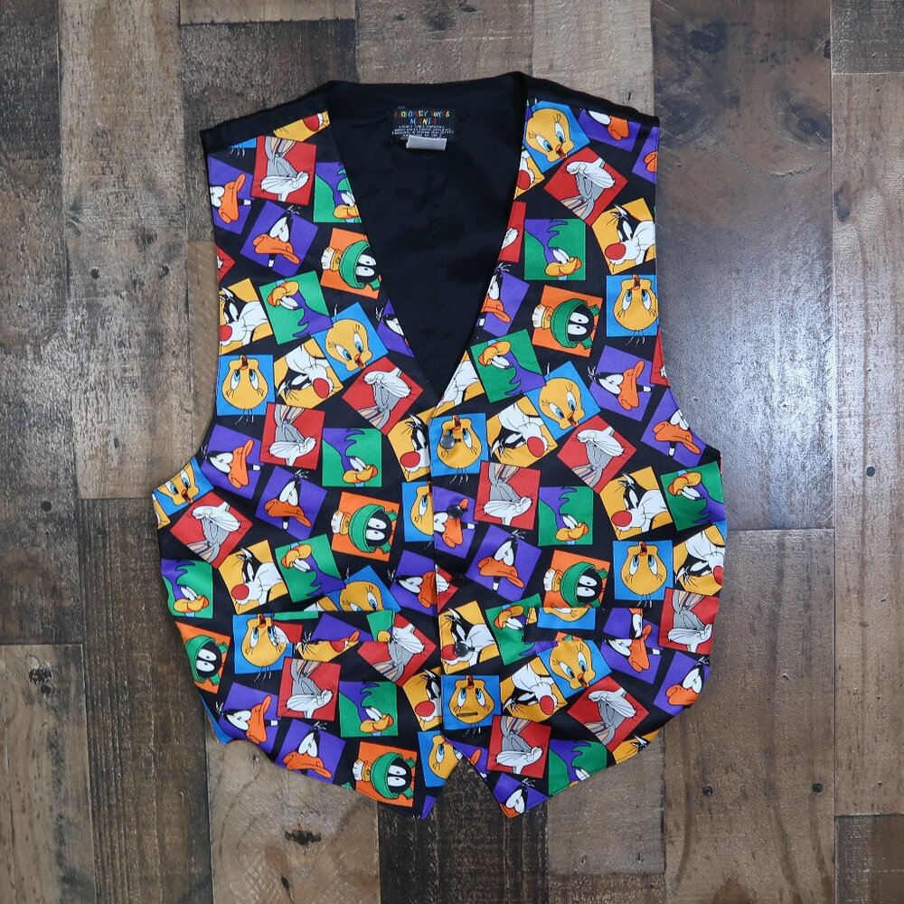 Looney Tunes Mania Mens Small/Medium Vest Prom 1993 Vintage Tuxedo Suit